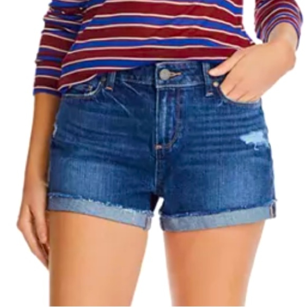 Paige | Jimmy Jimmy Cuffed Denim Shorts in Lira Destructed | Size 29